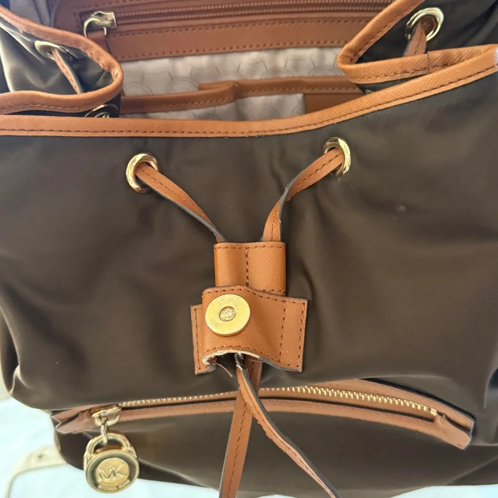 Michael Kors Dark Brown‎ Backpack with Tan Trim